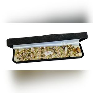 GORGEOUS FRESHWATER PEARL 10" NECKLACE, PURPLE/PINK/GREEN/Abalone Shell CLASP